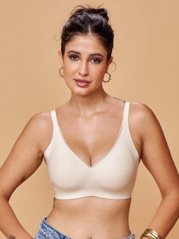 MAROON - Seamless Padded Non-Wired Full Coverage High-Performance Polyamide T-Shirt Bra