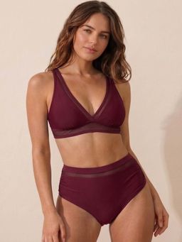 WomanLikeU - Maroon Padded Bikini Bra And Panty (Pack of 2)