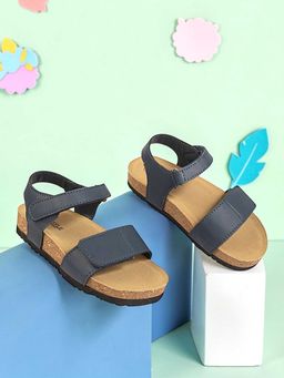 Truffle Collection - Kids Navy Blue Velcro Sandals