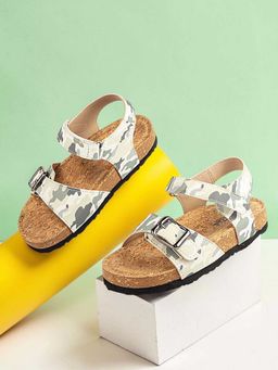 Truffle Collection - Kids Green Camouflage Velcro Sandals