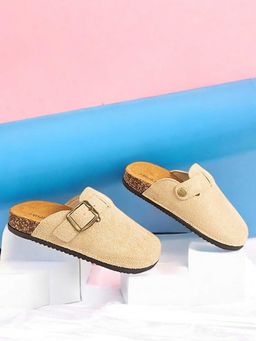 Truffle Collection - Kids Beige Mules