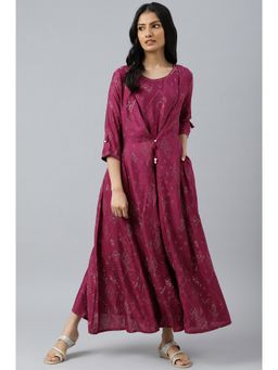 W - Purple Mock Layer Fusion Jumpsuit With Shell