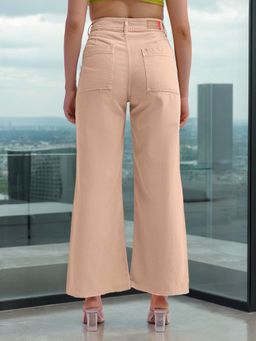 Freehand - Women Bootcut Solid High Rise Beige Jeans