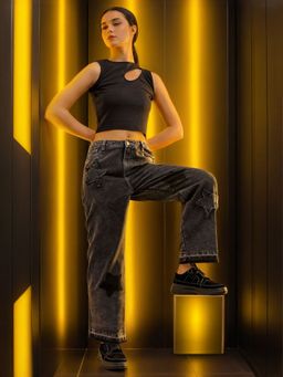 Freehand - Women Bootcut Solid High Rise Grey Jeans