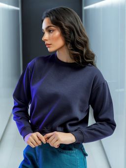 Freehand - Womens Black Solid Sweatshirt