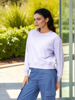 Freehand - Womens Lavender Solid Sweatshirt