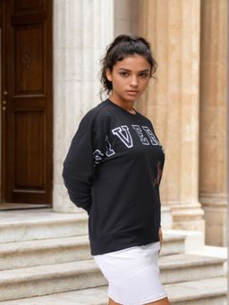 Freehand - Womens Black Typography Sweatshirt