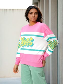 Freehand - Womens Pink Printed Sweatshirt