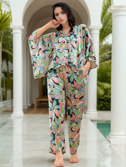 Freehand - Women Relaxed Wide Leg Floral Print Co-Ord (Set of 2)