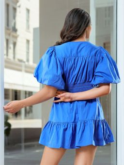 Freehand - Women Blue Solid A-Line Dress