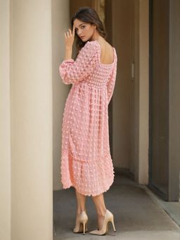 Freehand - Women Pink Self Design Dress