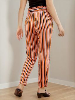 Freehand - Women Multi-Color Striped High-Rise Trouser