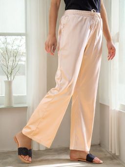 Freehand - Women Beige Solid High-Rise Wide Trouser