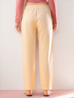Freehand - Women Cream Regular Fit Solid Mid-Rise Trouser