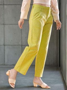 Freehand - Women Green Straight Fit Mid-Rise Trouser