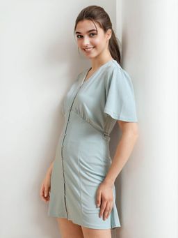 Freehand - Women Blue A-Line Textured Shift Dress