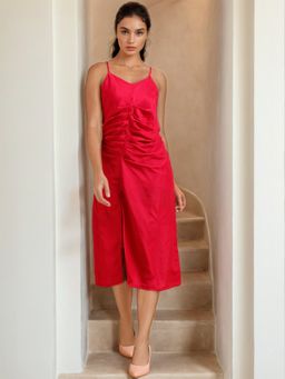 Freehand - Women Pink A-Line Solid Slip Dress