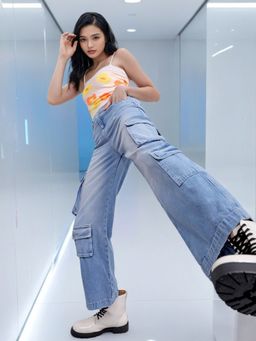 Freehand - Blue Solid Relaxed Fit Jeans