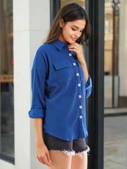 Freehand - Women Blue Solid Shirt