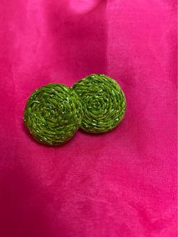 Ziddi - Green Twinkling Green Stud Earrings No Model Image