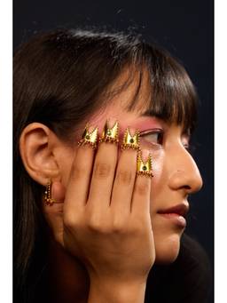 Ziddi - 22K Gold Plated Cosmo Nail Ring