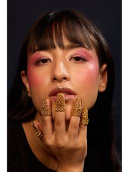 Ziddi - 22K Gold Plated Jaali Nail Ring