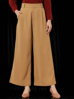 FITHUB - Women High Rise Straight Fit Formal Trouser