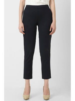 Van Heusen - Women Black Textured Formal Regular Fit Trouser