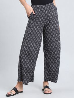 Go Colors - Floral Printed Soft Viscose Full Length Palazzo