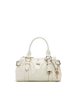 Aldo - Alosa Womens White Satchel Bag With Detachable Strap & Charm