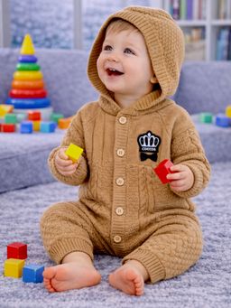 Little Surprise Box - Brown Crown Full Sleeves Romper