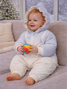 Little Surprise Box - Blue Swan-Themed Winter Full Sleeves Romper