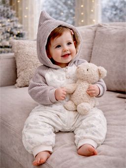 Little Surprise Box - Floral Embroidered Winter Full Sleeves Romper