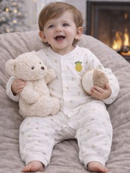 Little Surprise Box - All-Over Pineapple Print Full Sleeves Romper