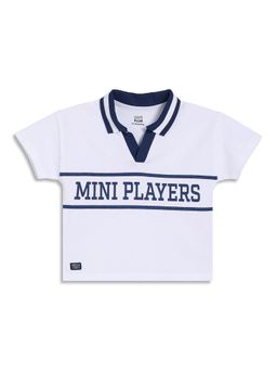 MINI KLUB - White Cotton Half Sleeves Polo T-Shirt