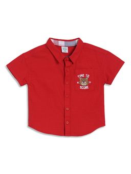MINI KLUB - Red Cotton Half Sleeves Shirt