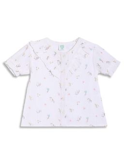 MINI KLUB - Off White Cotton Half Sleeves Top