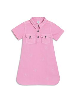 MINI KLUB - Pink Cotton Half Sleeves Dress