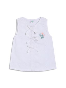 MINI KLUB - White Cotton Sleeveless Top