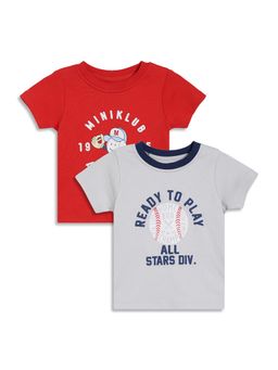 MINI KLUB - Multi-Color Cotton Half Sleeves T-Shirt (Pack of 2)