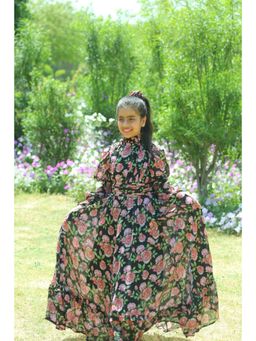 LH - Runway Rose Long Shirred Dress