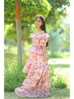 LH - Girls Pink Glam Tierred Dress