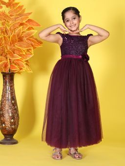 Toy Balloon Kids - Purple Full Length Girls Party Wear Dress