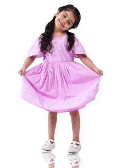 LH - Lisa Embroidered Lavender Dress