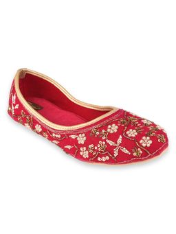 Desi Colour - Women Rosette Pink Juttis