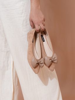 Sherrif Shoes - Women Brown Solid Pointed Toe Ballerina