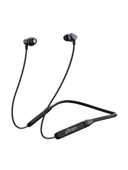 pTron - Tangent Evo Wireless Headphone with BT v5.0, 14Hrs Playtime, Snug-fit & In-line Mic (Black)