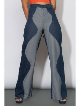 FREAKINS - Grey & Black Wide Patchwork Pants