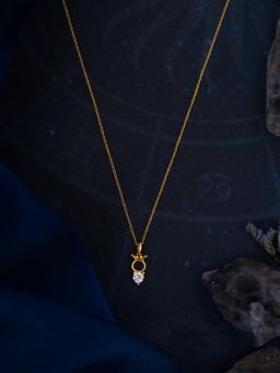 Shaya by CaratLane - 925 Silver Shaya by CaratLane Taurus Gold Plated White Stone Necklace