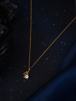 Shaya by CaratLane - 925 Silver Shaya by CaratLane Virgo Gold Plated White Stone Necklace